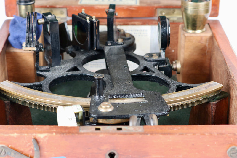 Henry Hughes & Son Sextant, Boxed, w/ 1943 Calibration Certificate