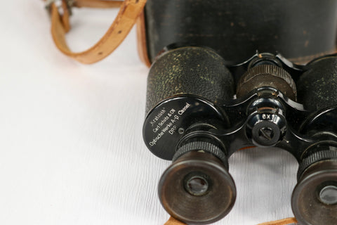 Very Rare c. 1910s Carl Schütz Kratolith 8x Binoculars w/ Original Leather Case