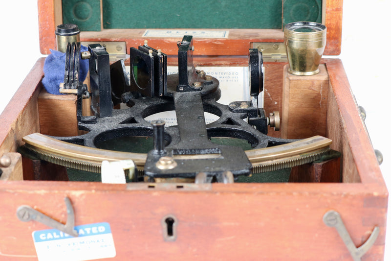 Henry Hughes & Son Sextant, Boxed, w/ 1943 Calibration Certificate