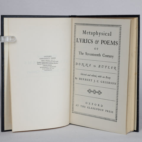 Metaphysical Lyrics & Poems of The Seventeenth Century: Donne to Butler (1936)