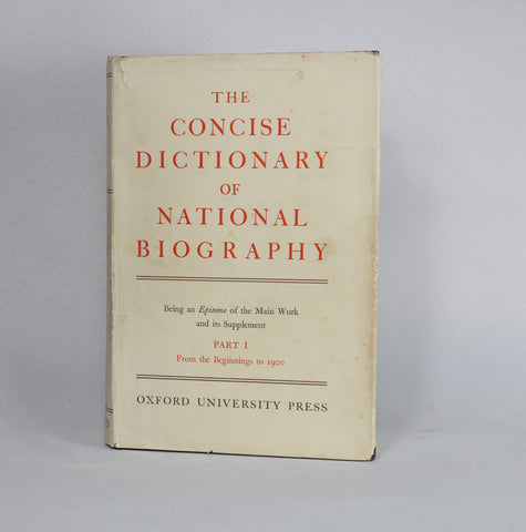 The Concise Dictionary of National Biography, Part I (1969)