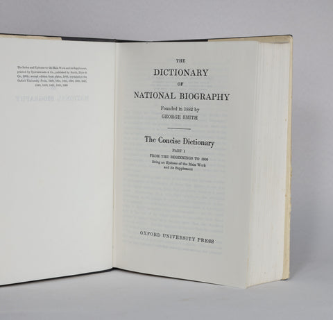 The Concise Dictionary of National Biography, Part I (1969)