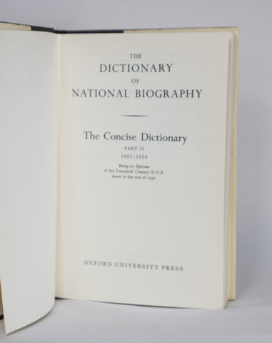 The Concise Dictionary of National Biography, Part II (1967)