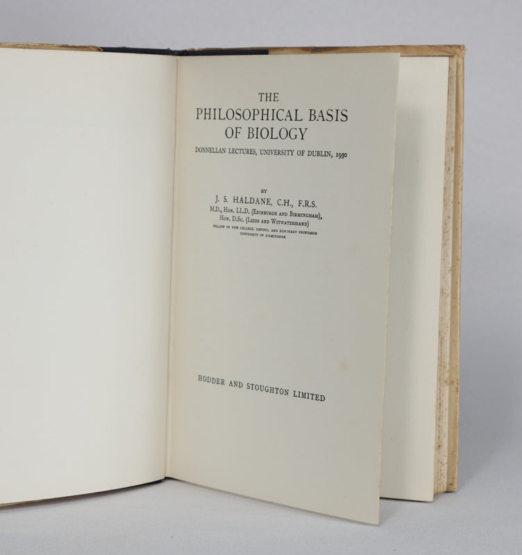 The Philosophical Basis of Biology (1931)