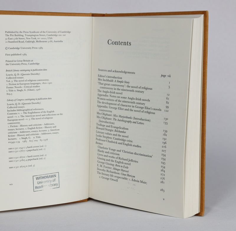 Collected Essays of Q. D. Leavis, Vol. III (1989)