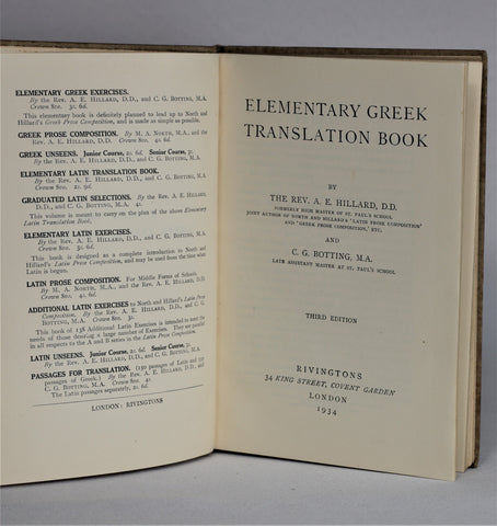 Elementary Greek Translation Book