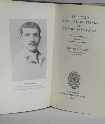 Selected Critical Writings of George Santayana (Vol. 1, 1968)