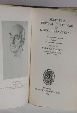 Selected Critical Writings of George Santayana (Vol. 2, 1968)