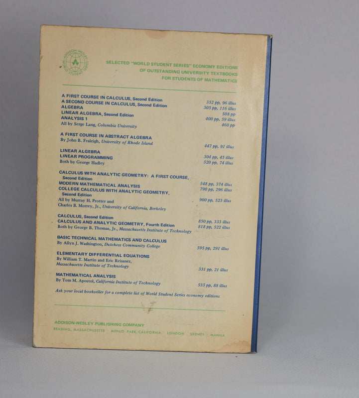 Calculus With Analytic Geometry: A First Course (1970)