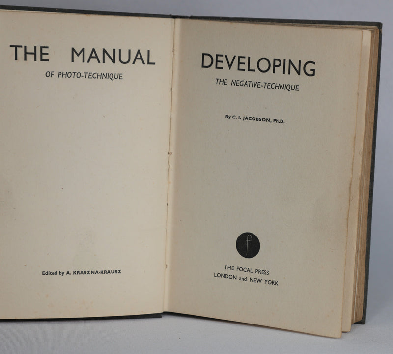 The Manual of Photo-Technique: Developing the Negative-Technique (1940)