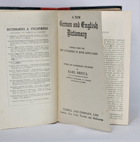 Cassell's New German-English English-German Dictionary (~1909)