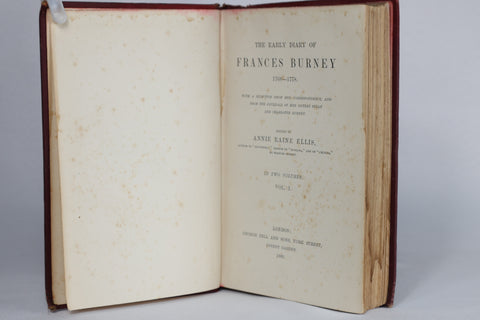 The Early Diary of Frances Burney 1768-1778, Vol. I & II  (1889)