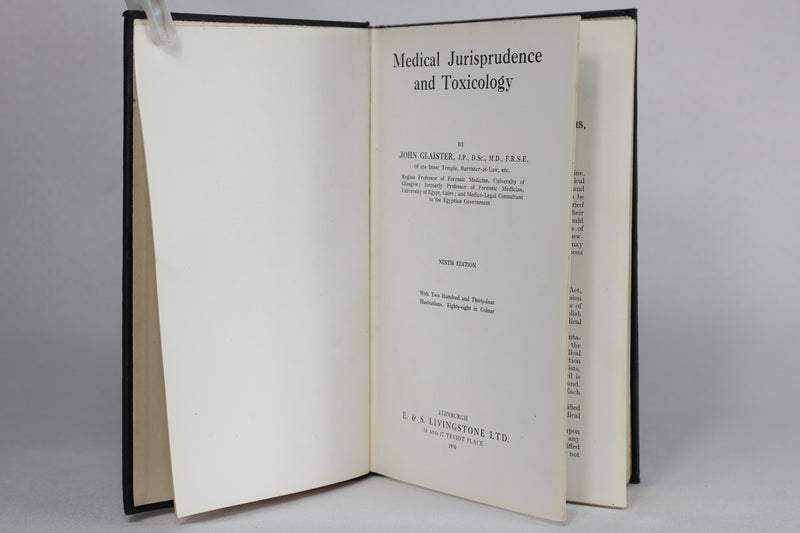 Medical Jurisprudence and Toxicology (1950)