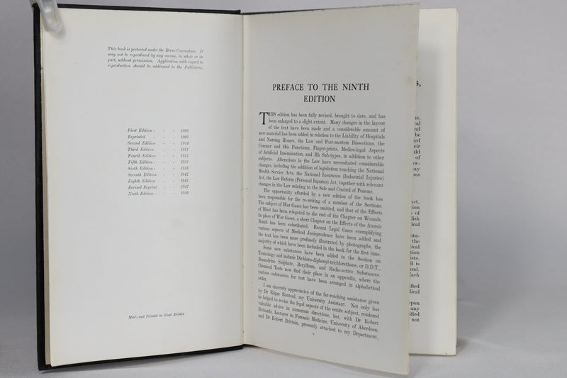 Medical Jurisprudence and Toxicology (1950)
