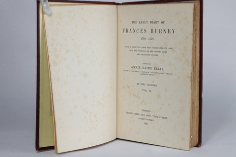 The Early Diary of Frances Burney 1768-1778, Vol. I & II  (1889)