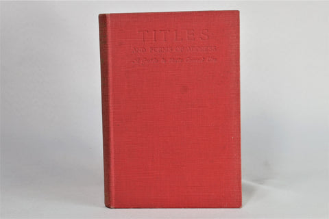 Titles and Forms of Address: A Guide to Their Correct Use (1955)