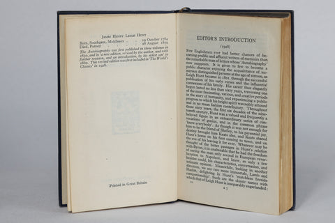 The Autobiography of Leigh Hunt (1928)