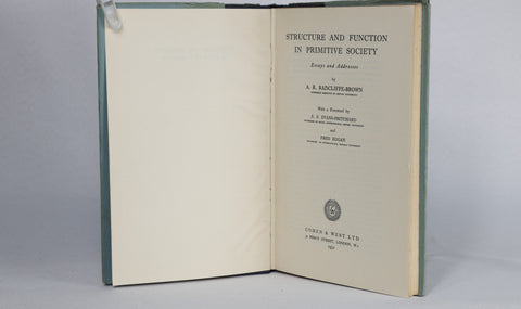 Structure and Function in Primitive Society (1952)