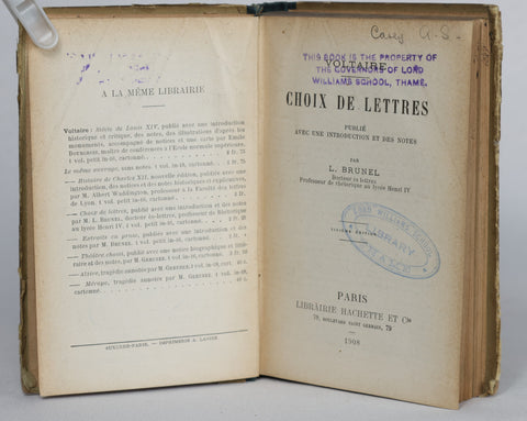 Choix de Lettres (1908)