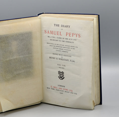 The Diary of Samuel Pepys Vols. I-III (1928)