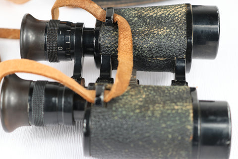 Very Rare c. 1910s Carl Schütz Kratolith 8x Binoculars w/ Original Leather Case