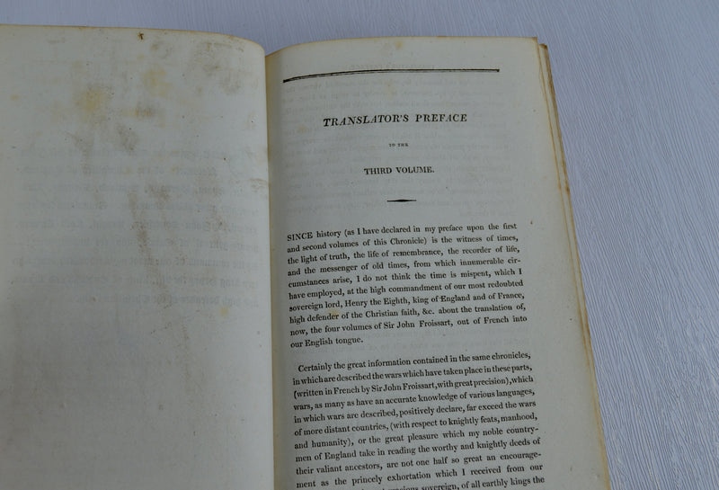 The Antient Chronicles of John Froissart, 4 Vols., Vellum (1814-1816)