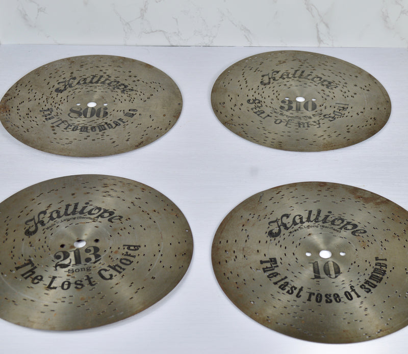 Antique Kalliope Polyphon Music Box with 12 Discs, Early 20th Century