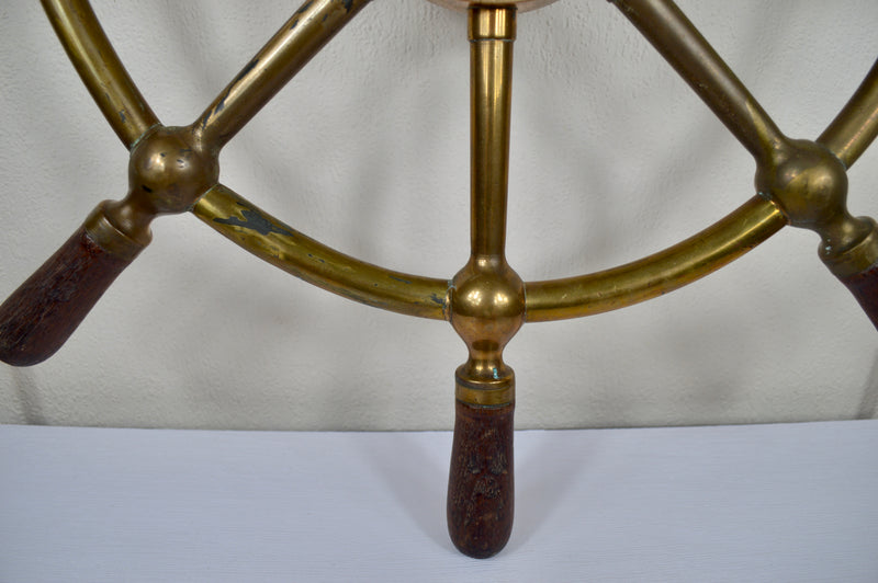 Antique Brass Brown Brothers Ship’s Wheel, Edinburgh, Early 20th Century