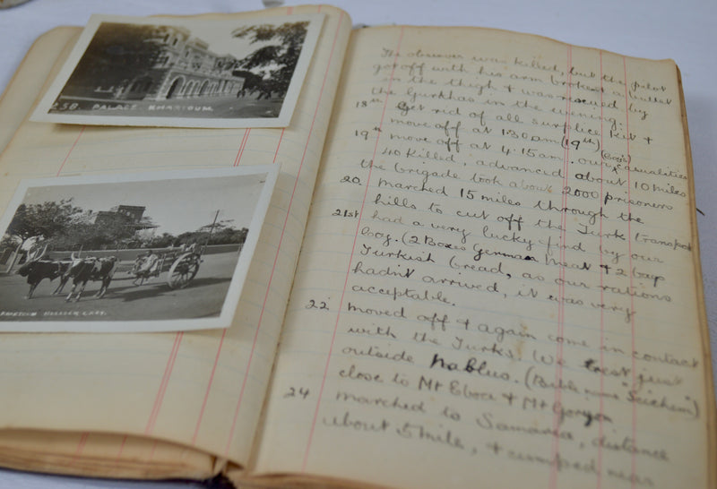 WWI Mesopotamia Diary with 100+ Photos, 25pp. & Pressed Flowers, 1916–1919