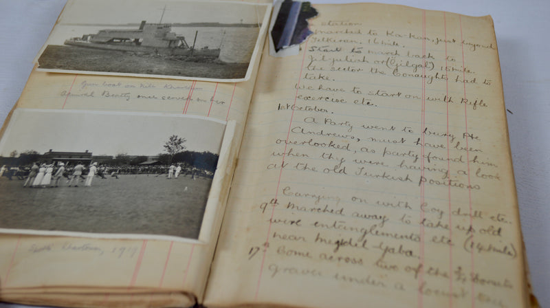 WWI Mesopotamia Diary with 100+ Photos, 25pp. & Pressed Flowers, 1916–1919
