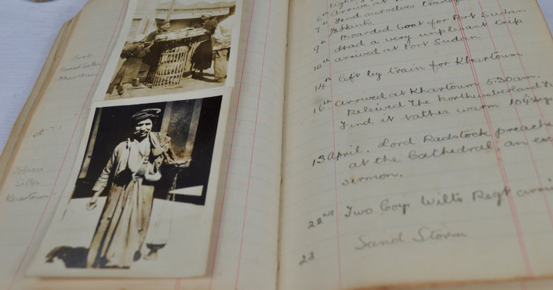 WWI Mesopotamia Diary with 100+ Photos, 25pp. & Pressed Flowers, 1916–1919