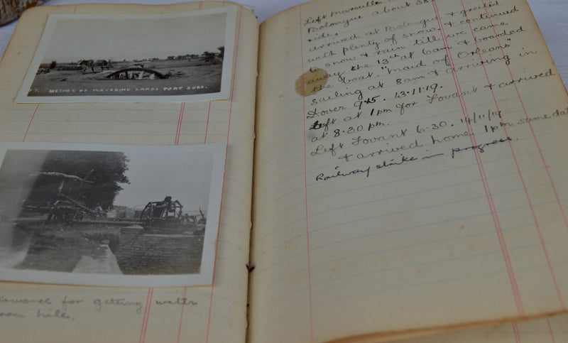 WWI Mesopotamia Diary with 100+ Photos, 25pp. & Pressed Flowers, 1916–1919