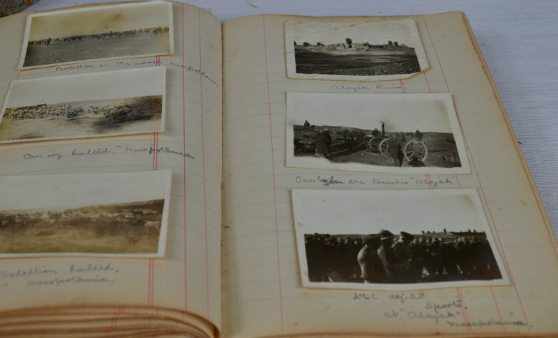 WWI Mesopotamia Diary with 100+ Photos, 25pp. & Pressed Flowers, 1916–1919