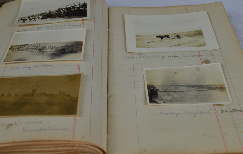 WWI Mesopotamia Diary with 100+ Photos, 25pp. & Pressed Flowers, 1916–1919