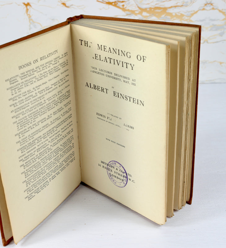 The Meaning of Relativity – First English Edition, Presentation Copy (1922)