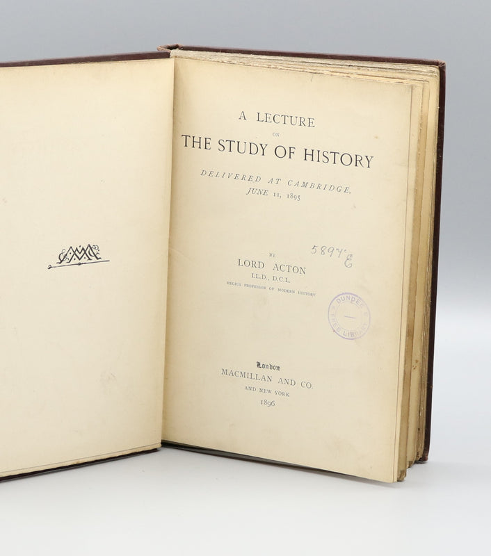 A Lecture on the Study of History (1896)