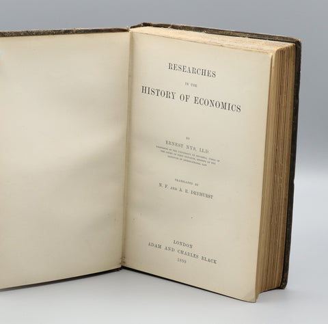 Researches in the History of Economics (1899)