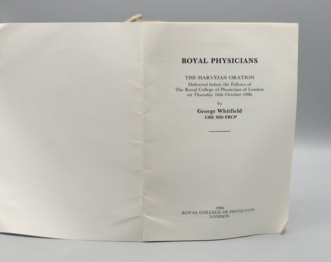 The Harveian Oration, 1986: Royal Physicians