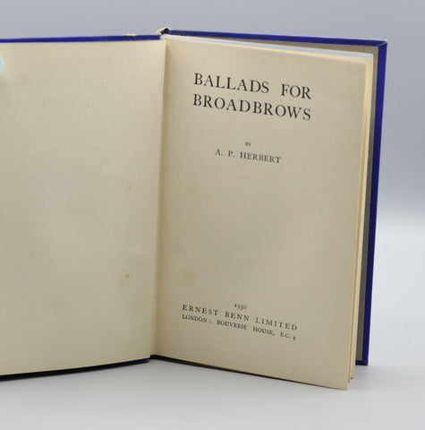 Ballads for Broadbrows (1930)