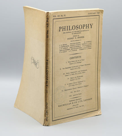 The Journal of the British Institute of Philosophy, Vol. XV (Jan. 1940)