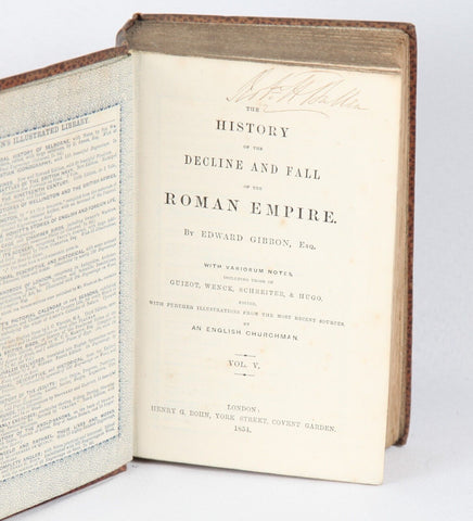 7 volumes: The Decline and Fall of the Roman Empire, Gibbon (1854-55)