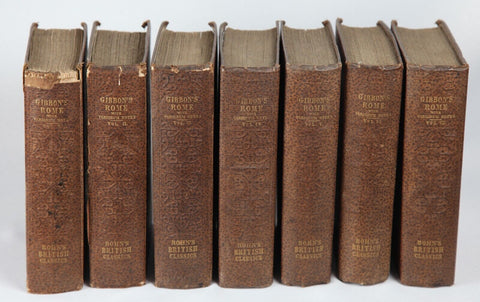 7 volumes: The Decline and Fall of the Roman Empire, Gibbon (1854-55)